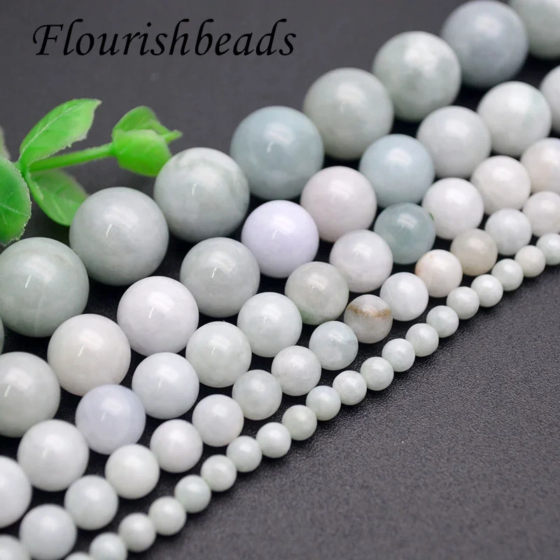 Wholesale 4-12mm Natural Burma Jade Smooth Round Loose Beads for Jewelry Making DIY Bracelet Necklace