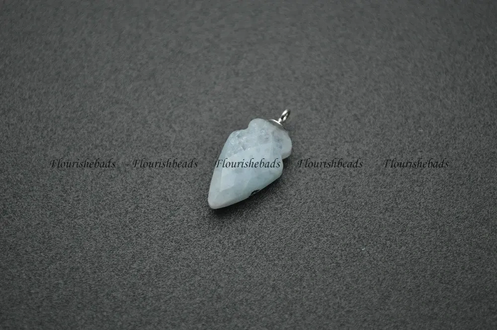 9x15mm Small Size Cute Arrow Shape Faceted Natural Stone Pendant ( Lapis / Crystal / Amethyst / Amazonite / Aquamarine  Etc)