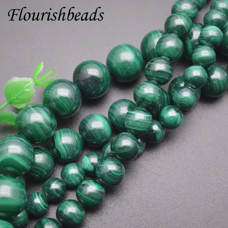 4/6/8/10/12/14mm High Quality Grade A Natural Malachite Round Loose Beads  for DIY Bracelet Necklace Jewelry Findings