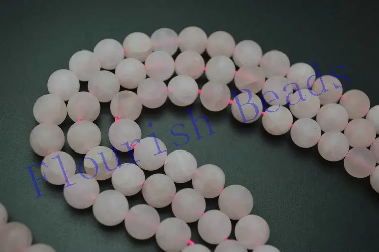 4mm~12mm High Quality Matte Natural Rose Quartz Dull Polished Stone Round Loose Beads DIY Jewelry Necklace Making Materials