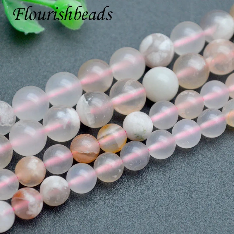 Wholesale 6mm 8mm High Quality Cherry Blossom Agate Round Loose Beads  for DIY Bracelet Jewelry Making 2 Strands/lot