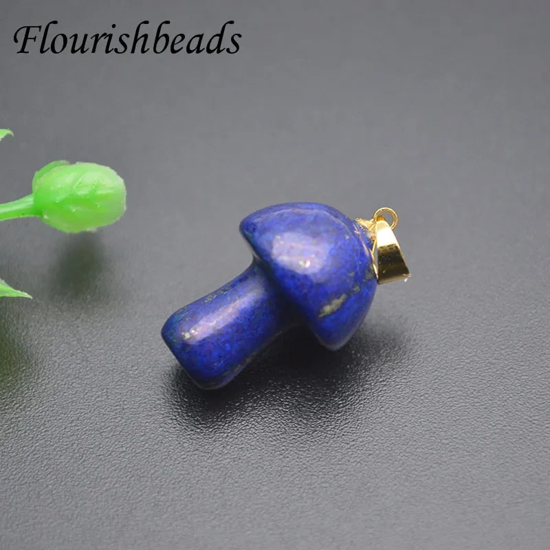 10pcs/lot Mix Natural Stone Quartz Crystal Amethyst Agates Mushroom Shape Pendant for DIY Jewelry Making Accessories
