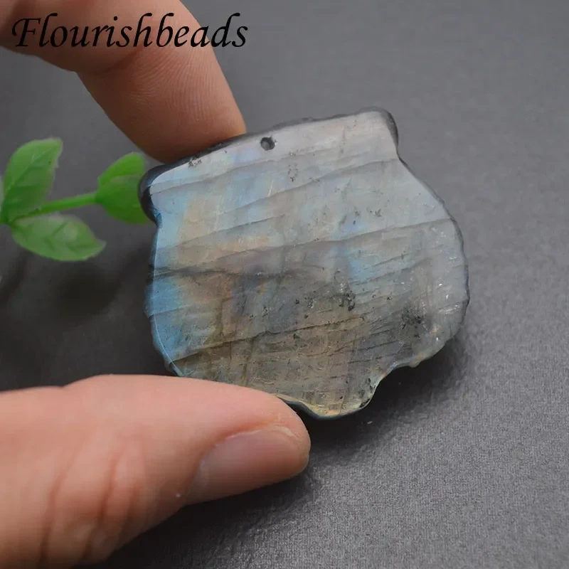 1pc Natural Stone Shiny Labradorite Carved Tiger Head Pendant Brave Quartz Crystal for DIY Fine Jewelry