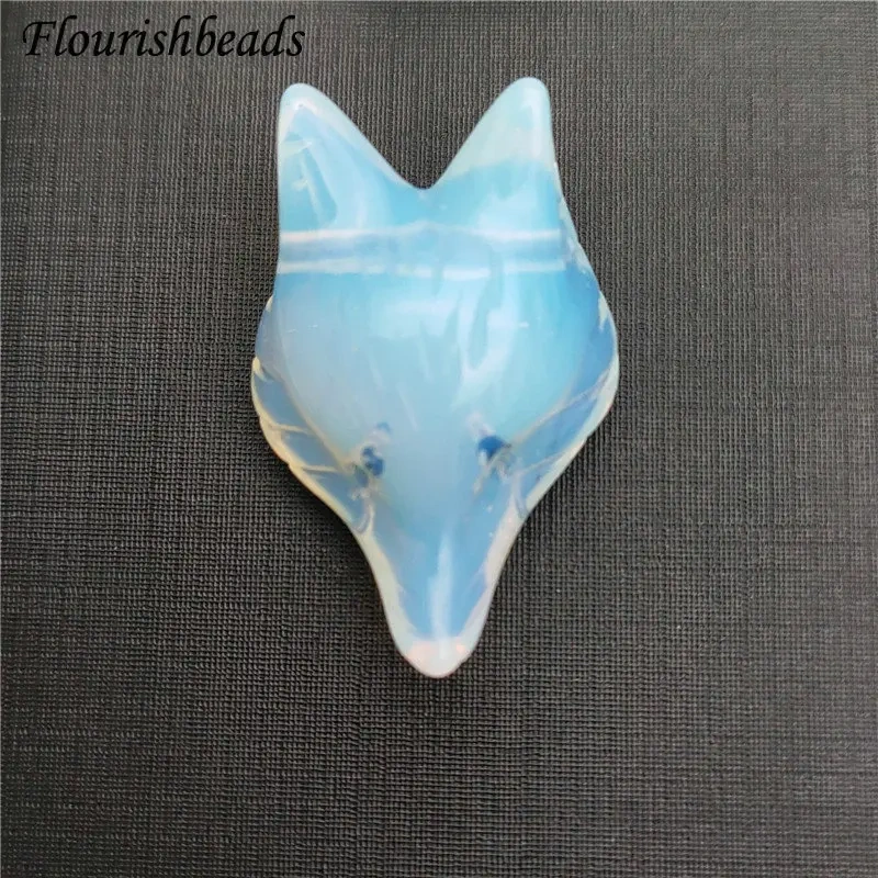 Natural Opal Stone Carved Fox Pendant Fit Necklace Making Increase Luck with The Opposite Sex Jewelry