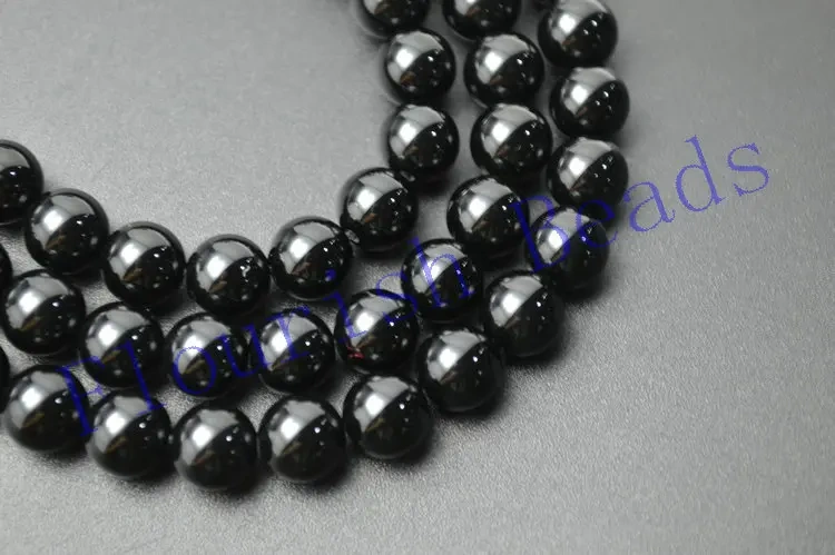 Natural Pure Black Onyx Agate Smooth Stone Round Loose Beads 2mm 4mm 6mm 8mm 10mm 12mm 14mm 16mm 18mm 20mm
