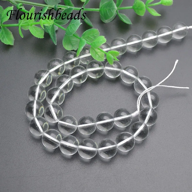 Natural White Clear Crystal Quartz Smooth Round Beads 4/6/8/10/12mm Size for DIY Fine Jewelry Necklace Bracelet 5 Strands/lot