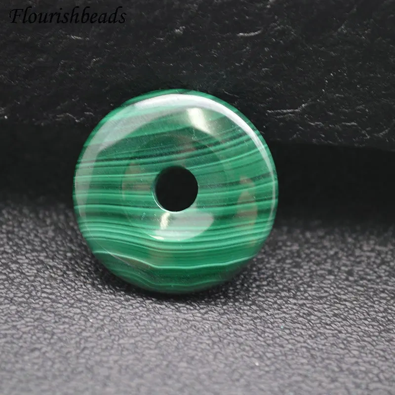 Popular Natural Malachite Gemstone Round Donut Shape Pendants Necklace Materials Classic Jewelry Party Gift DIY Stuff 20~35mm