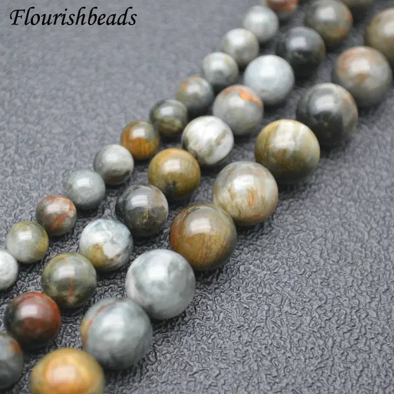 6mm 8mm 10mm Round Beads Natural Eagle Eye For Jewelry Making Supply Earrings Necklace Gemstone Loose Beads 5 Strands