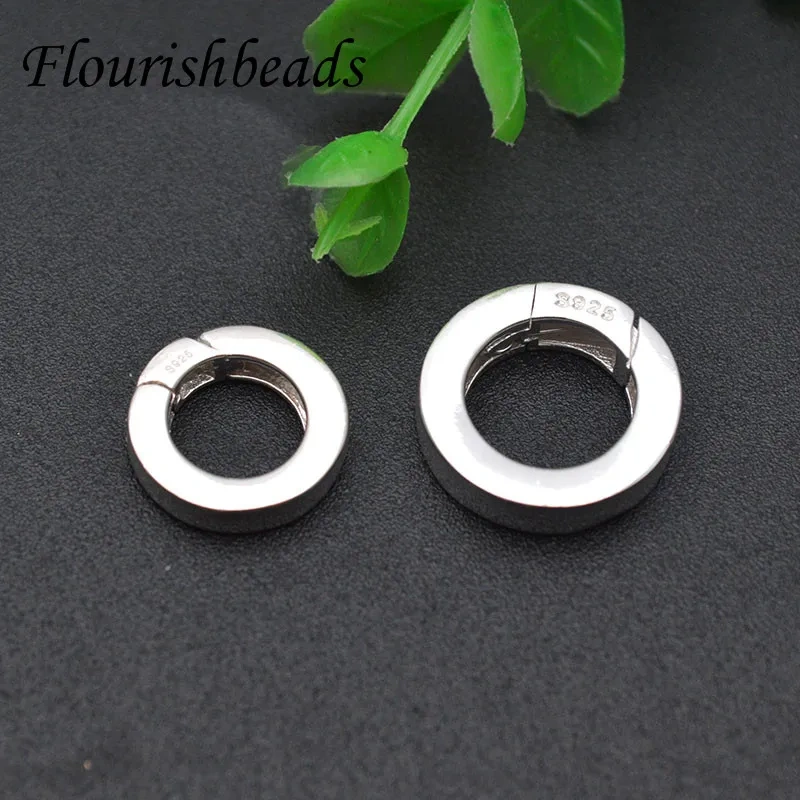 925 Silver Anti Fading O Ring Spring Clasps Round Carabiner Hook Dog Buckles Connector for DIY Fine Jewelry