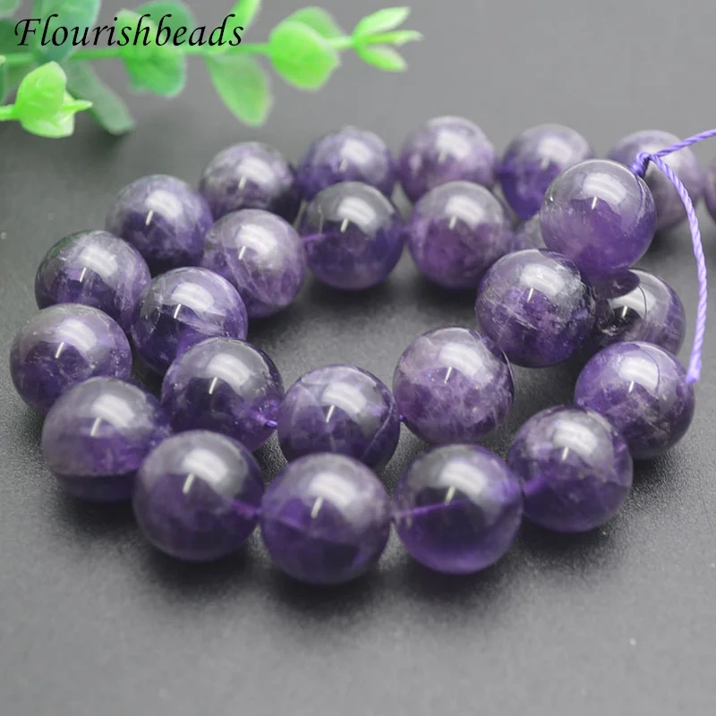 14mm Natural Amethyst Stone Round Loose Beads  Crystal Bead for DIY Jewelry Making Necklace Bracelet
