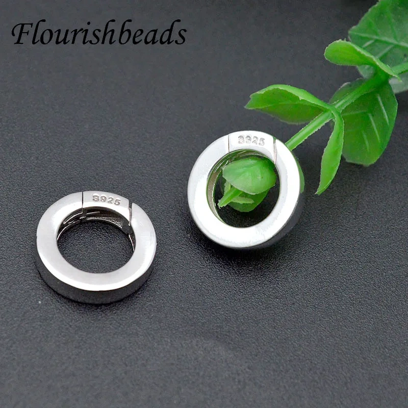 925 Silver Anti Fading O Ring Spring Clasps Round Carabiner Hook Dog Buckles Connector for DIY Fine Jewelry