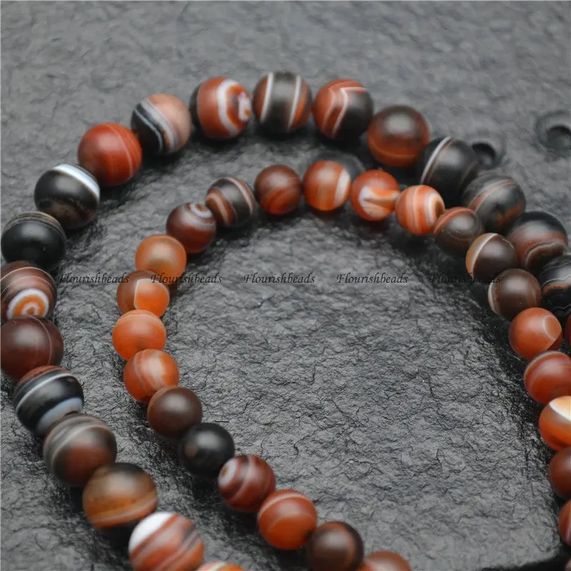 6mm 8mm 10mm 12mm Striated Natural Red Agate Round Beads Jewelry Making Earrings Necklace Stone Loose Beads 5 Strands