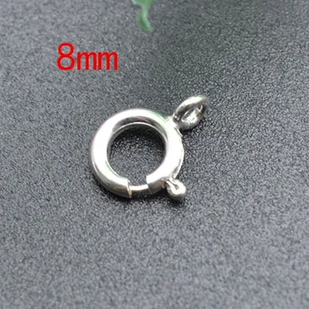 30pc/ Lot S925 Silver Round Claw Spring Rings Clasps Hooks 8mm 10mm for Necklace Bracelet Connectors DIY Jewelry Making Supplies