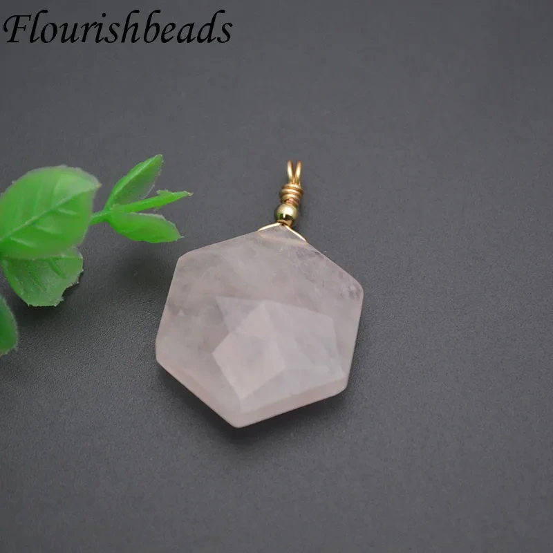Natural Gemstone Faceted Star Shape Pendant Amethyst Lapis Crystal Green Aventurine Charms DIY Healing Meditation Jewelry Gifts