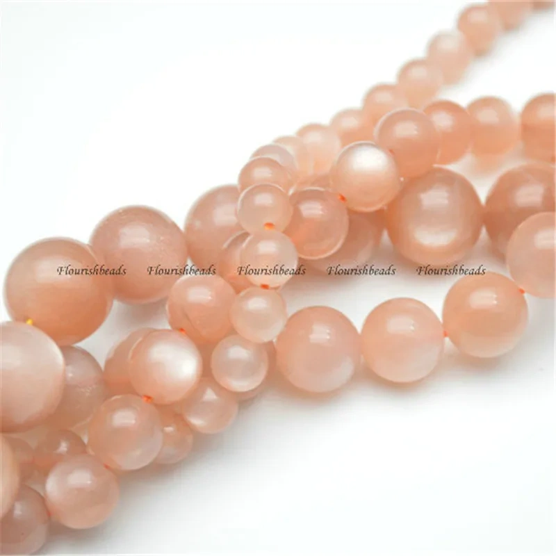 6mm 8mm 10mm 12mm Round Beads Natural Sunstone Fine Jewelry Making Smooth Stone Loose Beads 5 Strands
