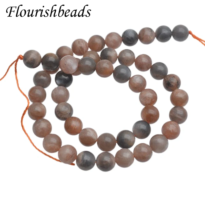 Wholesale 5 strands/lot Natural Gray Black Gold Sunstone Round Loose Beads 6mm 8mm 10mm