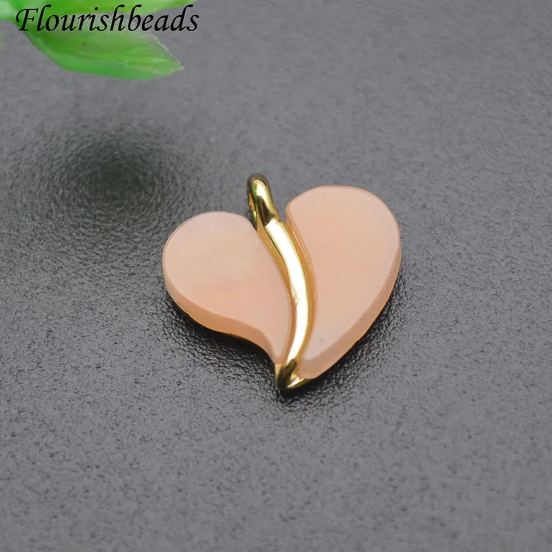 12x12mm New Style Sunstone Cute Love Heart Shape Charms DIY Earrings Necklace Gemston Pendant for Women Jewelry Making