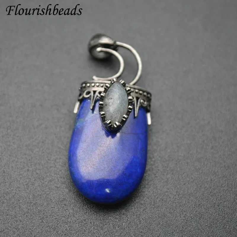 New Arrival Natural Gemstone Pendant Fit Necklace Vintage Jewelry DIY Stuff Tiger Eye / Lapis / Agate / Crystal / Labradorite