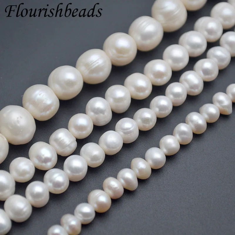 Wholesale 5~11mm White Natural Freshwater Pearls Potato Shapa Oval Round Loose Beads Baroque Beaded for DIY Jewelry Making