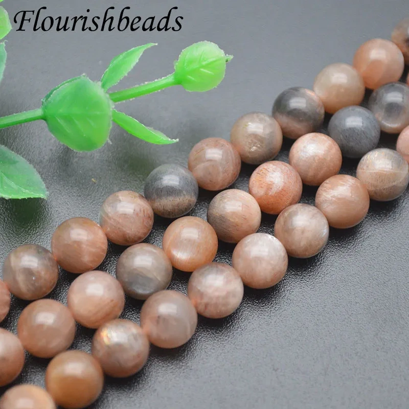 Wholesale 5 strands/lot Natural Gray Black Gold Sunstone Round Loose Beads 6mm 8mm 10mm