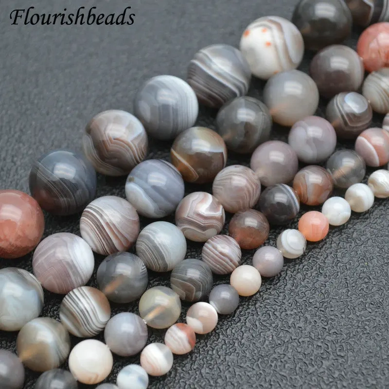 6mm 8mm 10mm 12mm 14mm Natural Grey Persian Agate Round Beads Jewelry Making Earrings Necklace Stone Loose Beads 5 Strands