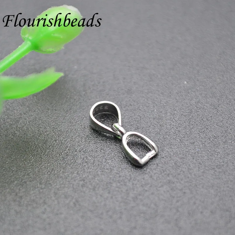30pc/lot S925 Silver Melon Seeds Buckle Charm Connector Bale Pinch Clasp Clips Pendant Clasps Hook Supplies For Jewelry Findings