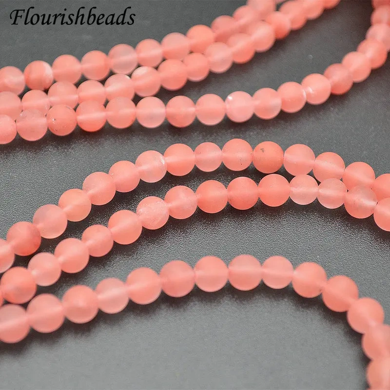 6mm 8mm 10mm Matte Stone Round Beads Natural Cherry Quartz Jewelry Making Earrings Necklace Stone Loose Beads 10 Strands