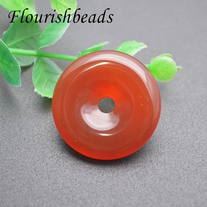 10pc Natural Stone Red Agate Carhelian Donut Shape Pendant Classic luck Jewelry for DIY neckalce Party Gift