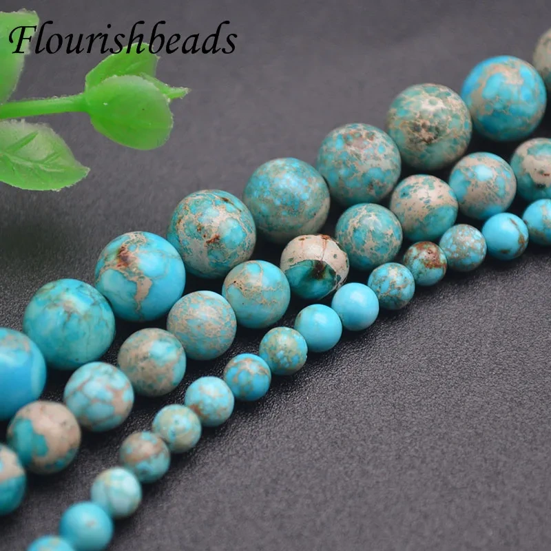 Natural Stone Round Beads 4/6/8/10mm Turquoise Imperial Jasper Loose Spacer Bead for DIY Handmade Jewelry Making