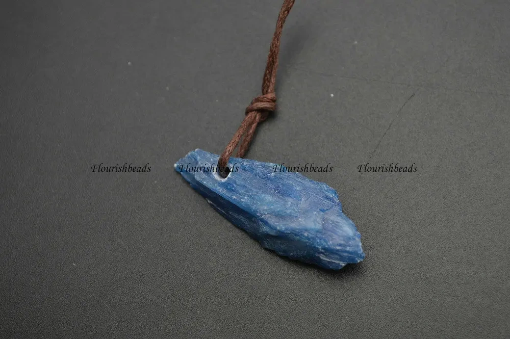 Wholesale Natural Gemstone Rough Stone Kyanite Pendants  for DIY Necklace Jewelry Making 10pc Per Lot