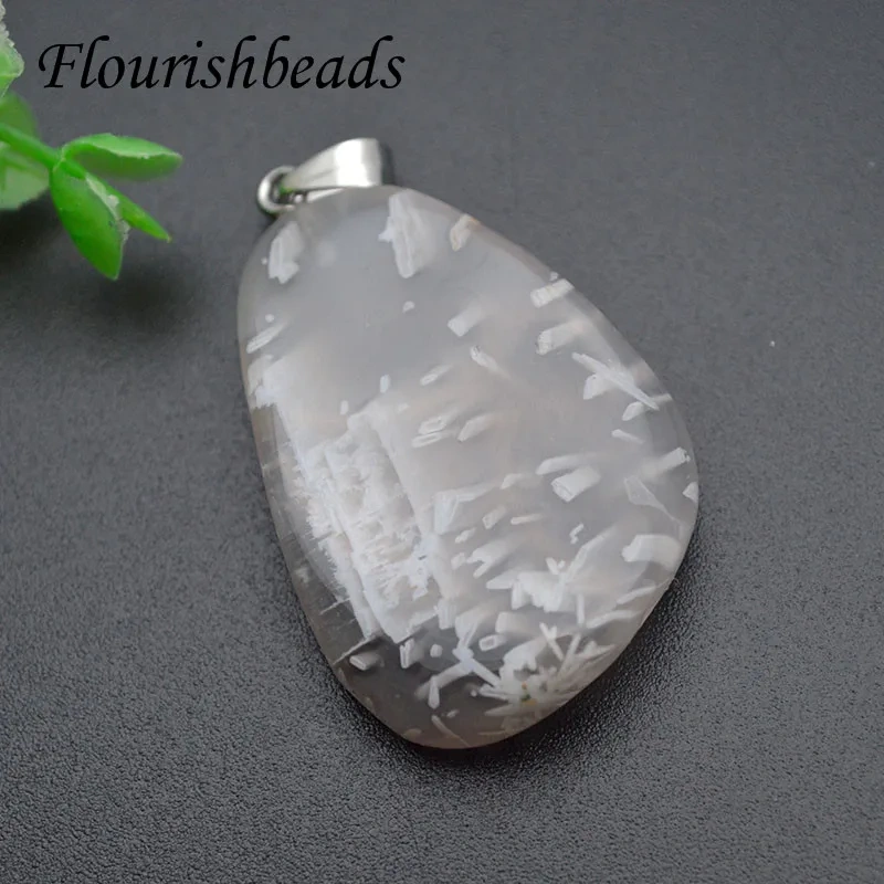 1pcs Natural Stone Red Jesper White Crystal Irregular Shape Pendant for DIY Jewelry Making Necklace