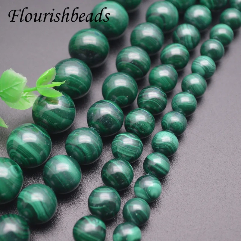 4/6/8/10/12/14mm High Quality Grade A Natural Malachite Round Loose Beads  for DIY Bracelet Necklace Jewelry Findings