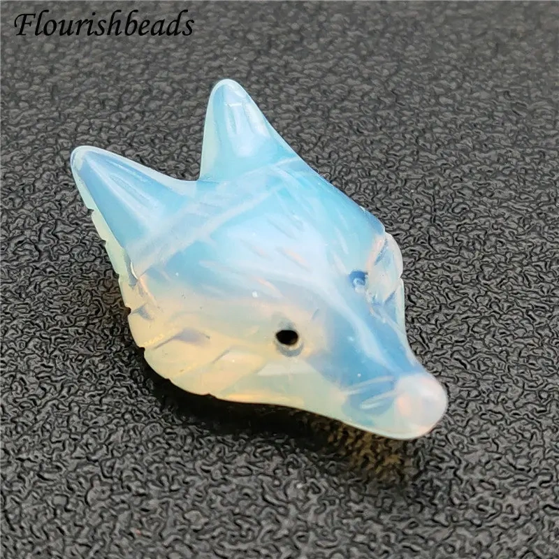 Natural Opal Stone Carved Fox Pendant Fit Necklace Making Increase Luck with The Opposite Sex Jewelry