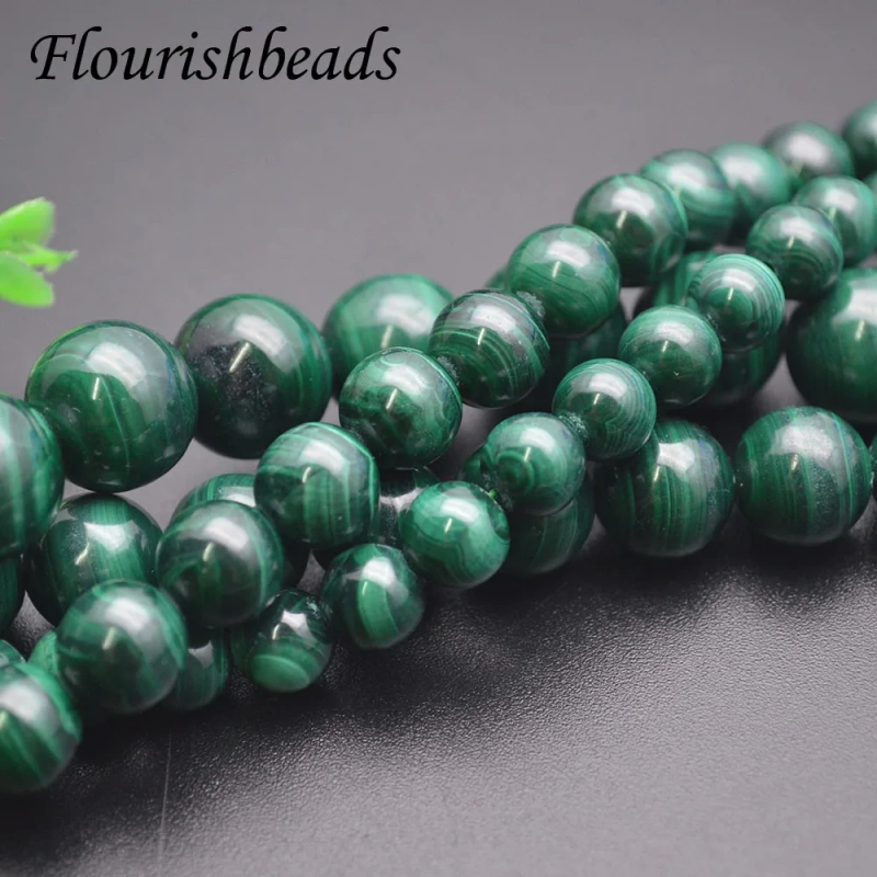 4/6/8/10/12/14mm High Quality Grade A Natural Malachite Round Loose Beads  for DIY Bracelet Necklace Jewelry Findings