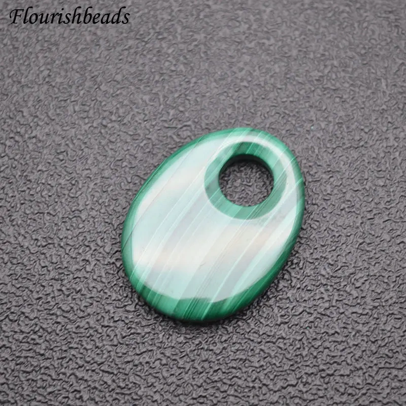 25x33mm Natural Malachite Gemstone Big Hole Oval Egg Shape Pendants Necklace Materials Classic Jewelry Party Gift DIY Stuff