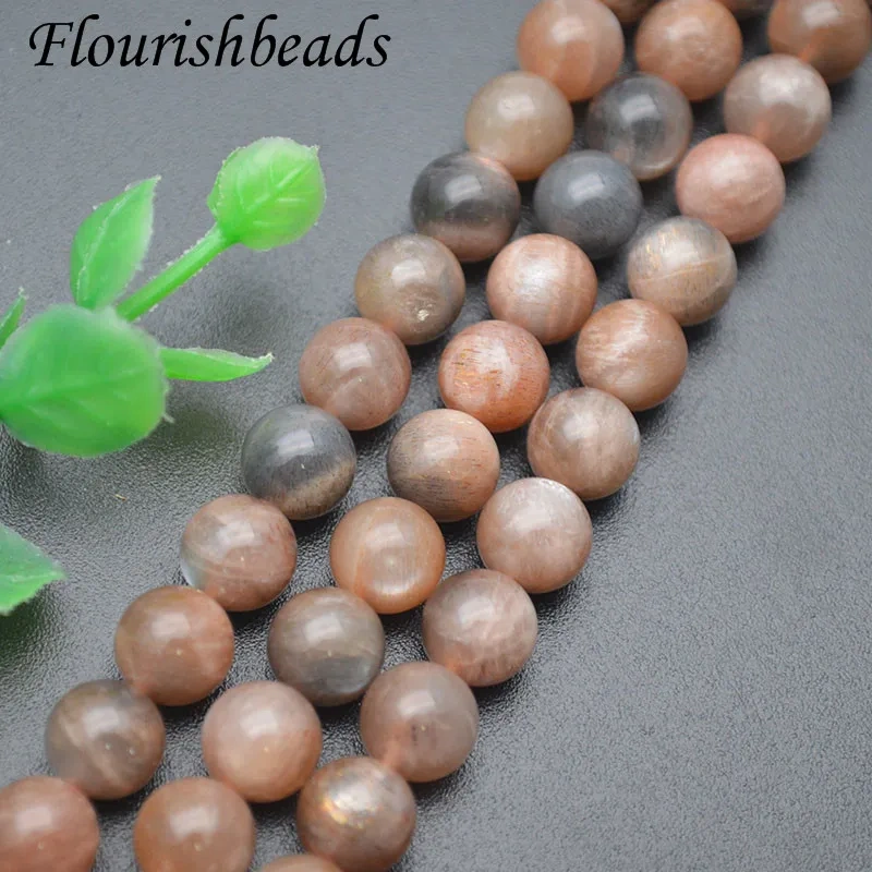 Wholesale 5 strands/lot Natural Gray Black Gold Sunstone Round Loose Beads 6mm 8mm 10mm