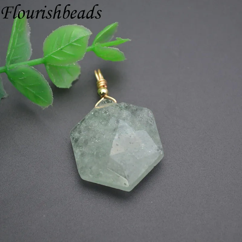 Natural Gemstone Faceted Star Shape Pendant Amethyst Lapis Crystal Green Aventurine Charms DIY Healing Meditation Jewelry Gifts