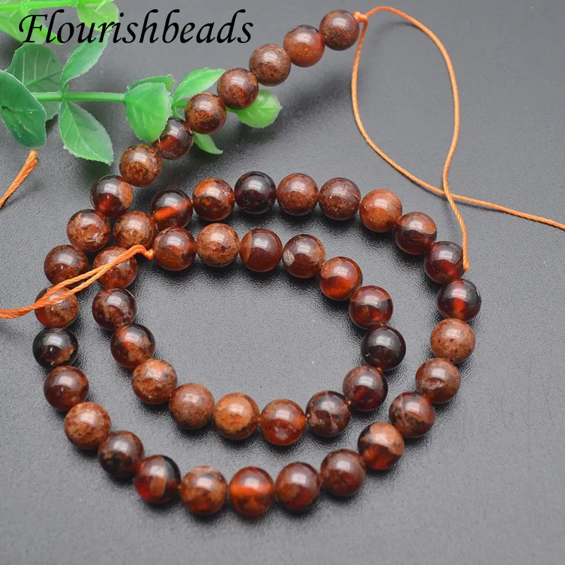 6/8/10mm Natural Stone Green mica stone/ Garent /Gray Monnstone/ Sunstone Round Loose Beads for Jewelry Making 5 Strands/lot