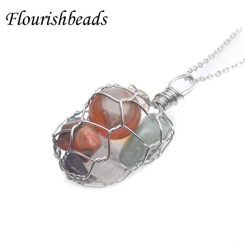 7 Chakra Healing Crystal Pendant Wire Winding Charms for Yoga Energy  Couple Pendant Necklace Jewelry Making