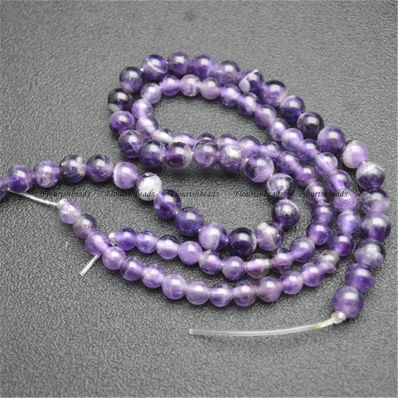 6mm 8mm 10mm 12mm Real Dark Amethyst Stone Round Beads Fine Jewelry Making Smooth Loose Beads 5 Strands