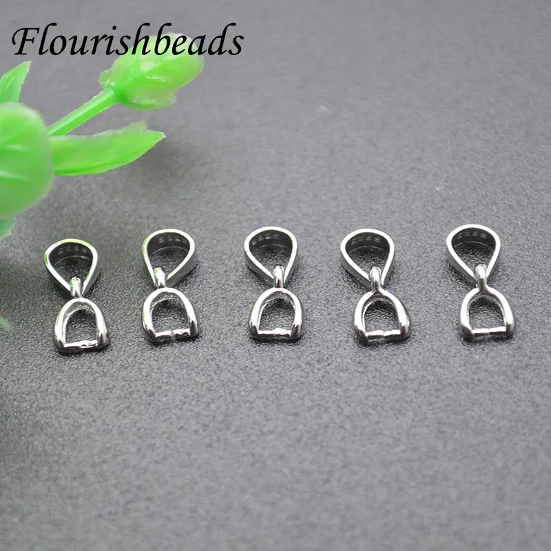 30pc/lot S925 Silver Melon Seeds Buckle Charm Connector Bale Pinch Clasp Clips Pendant Clasps Hook Supplies For Jewelry Findings