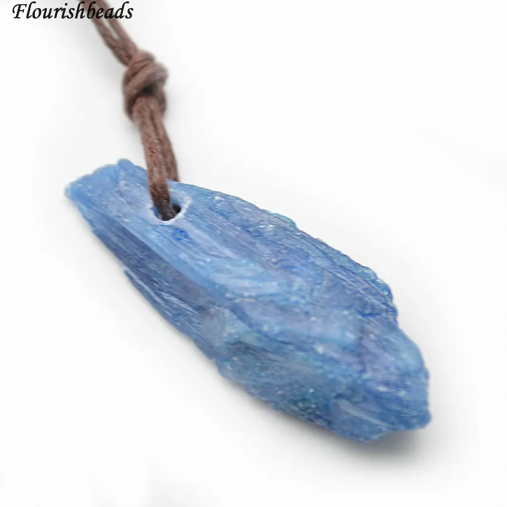 Wholesale Natural Gemstone Rough Stone Kyanite Pendants  for DIY Necklace Jewelry Making 10pc Per Lot