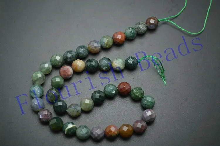 6mm~12mm Faceted Natural India Agate Stone Round Loose Beads