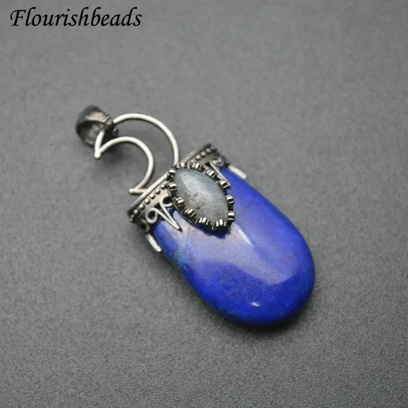 New Arrival Natural Gemstone Pendant Fit Necklace Vintage Jewelry DIY Stuff Tiger Eye / Lapis / Agate / Crystal / Labradorite
