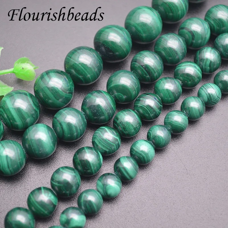4/6/8/10/12/14mm High Quality Grade A Natural Malachite Round Loose Beads  for DIY Bracelet Necklace Jewelry Findings