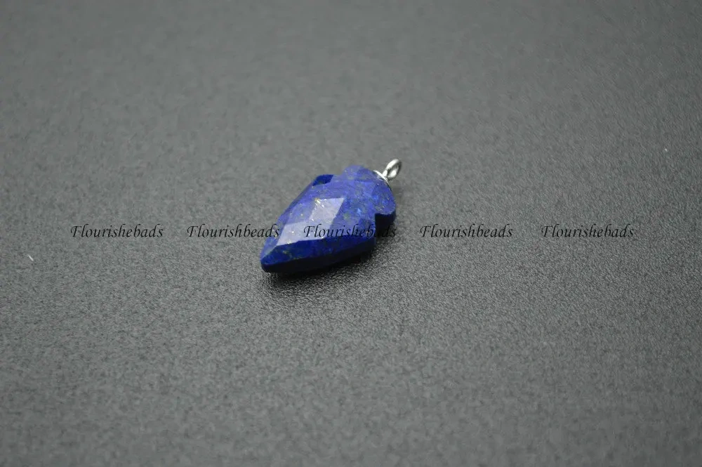 9x15mm Small Size Cute Arrow Shape Faceted Natural Stone Pendant ( Lapis / Crystal / Amethyst / Amazonite / Aquamarine  Etc)