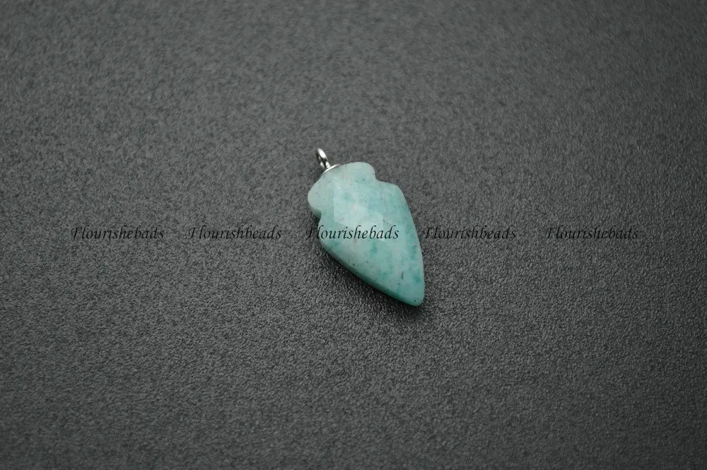 9x15mm Small Size Cute Arrow Shape Faceted Natural Stone Pendant ( Lapis / Crystal / Amethyst / Amazonite / Aquamarine  Etc)