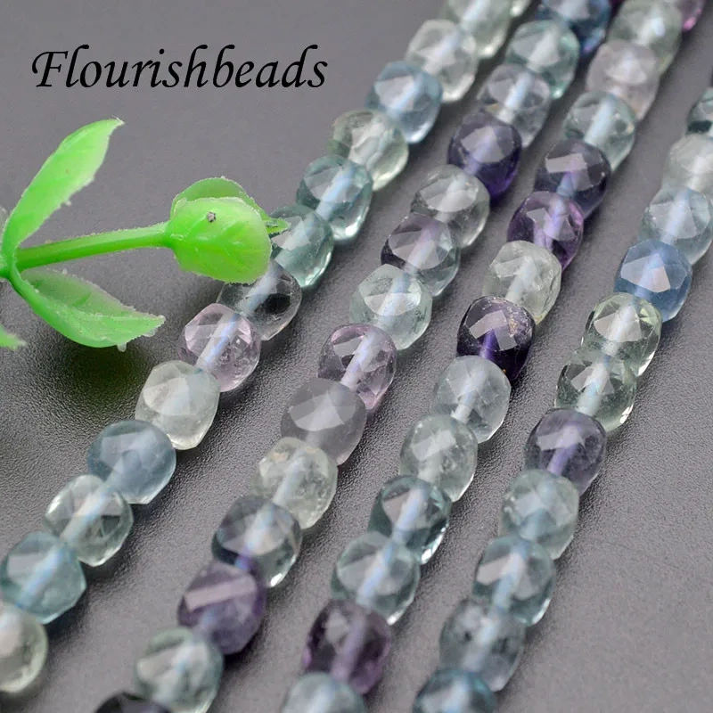 4mm 6mm Natural Flourite Cubic Shape Loose Beads for  Making Jewelry Accessories 5strands/lot