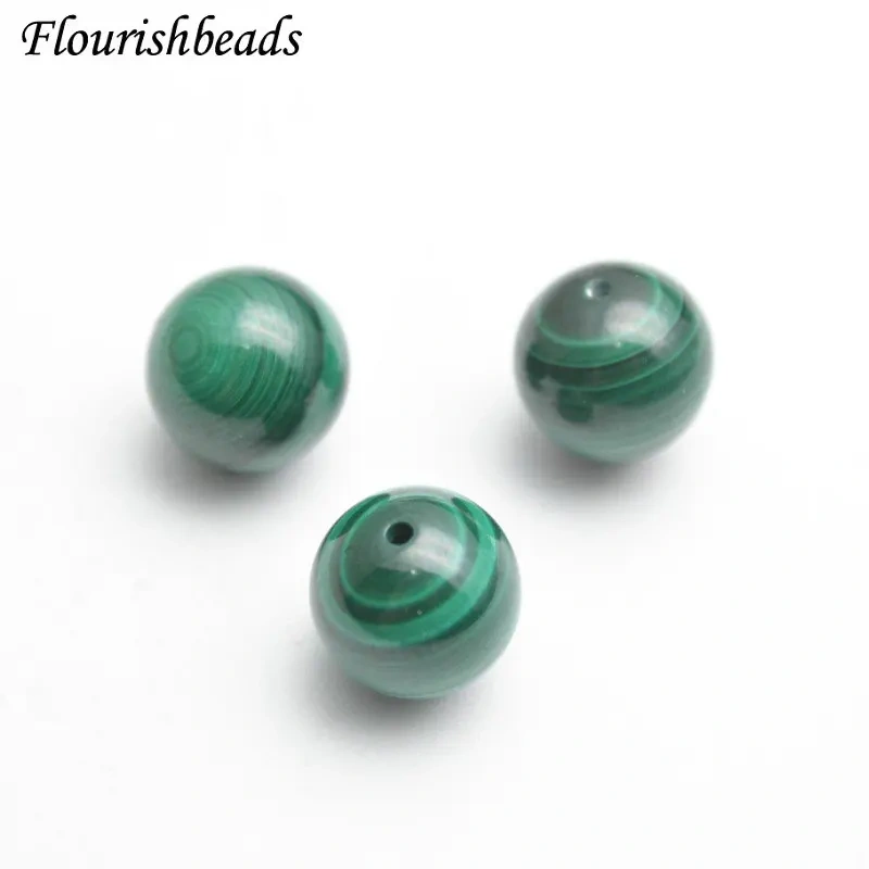 50pcs/lot Grade AA Green Stone Beads Half Hole for Earrings DIY Jewelry Making Necklace Bracelet Jewelry Findings Components