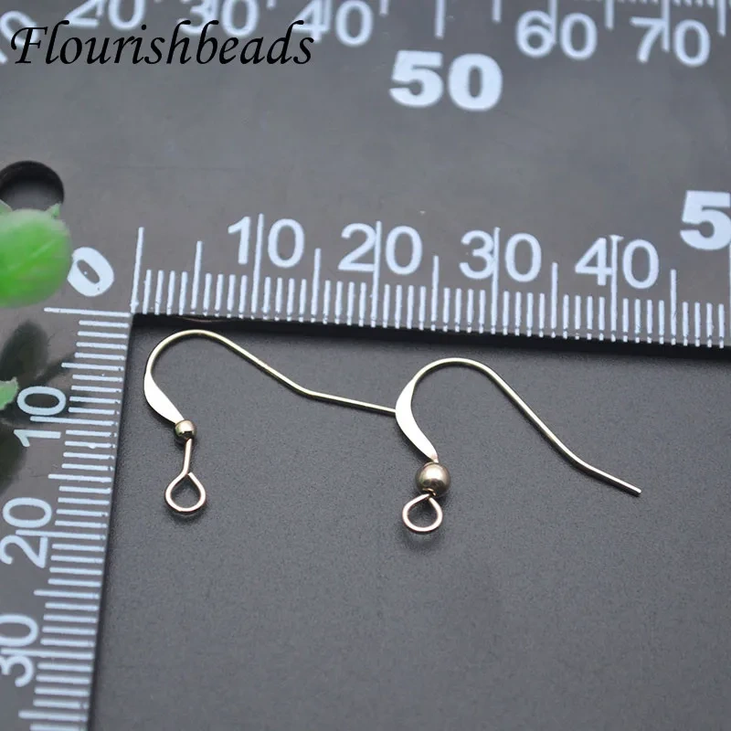 Real 14K Gold Filled  Ear Wire 2/3mm Bead Earring Hooks for Jewelry Making Handmde DIY Earrings Accessories Clasps 10pcs/lot